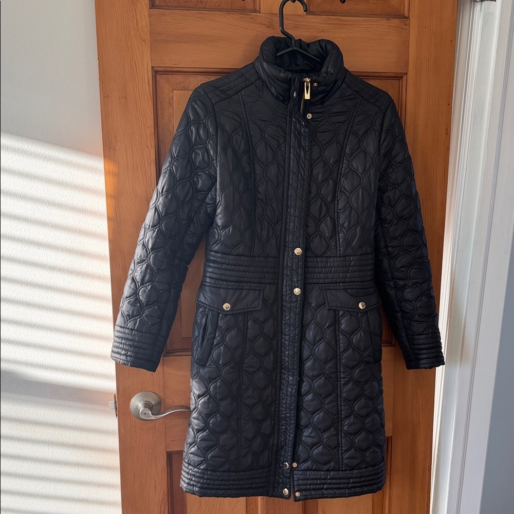 Via Spiga Black Quilted Puffer Coat